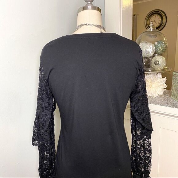 Stella and Dot Belle Black Lace Bell Sleeve Blouse XS - Picture 8 of 12